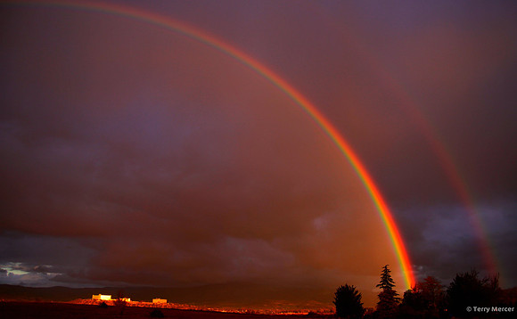 IMG_0247 - Double Rainbow at Sunset after the storm... wide screen crop