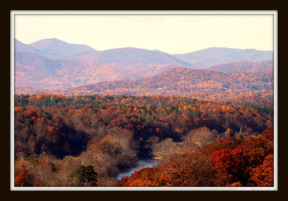 Nature's Canvas -Scenic Fall Vista behind Biltmore - IMG_4050 Framed
